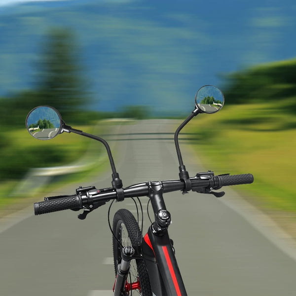 2 Piece Convex Bicycle Universal Hd Handlebar With 360 Degree Rotation And Wider Field Of View For Bicycles Electric Bikes Mirrors