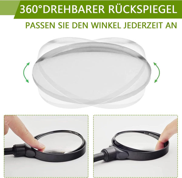 2 Piece Convex Bicycle Universal Hd Handlebar With 360 Degree Rotation And Wider Field Of View For Bicycles Electric Bikes Mirrors