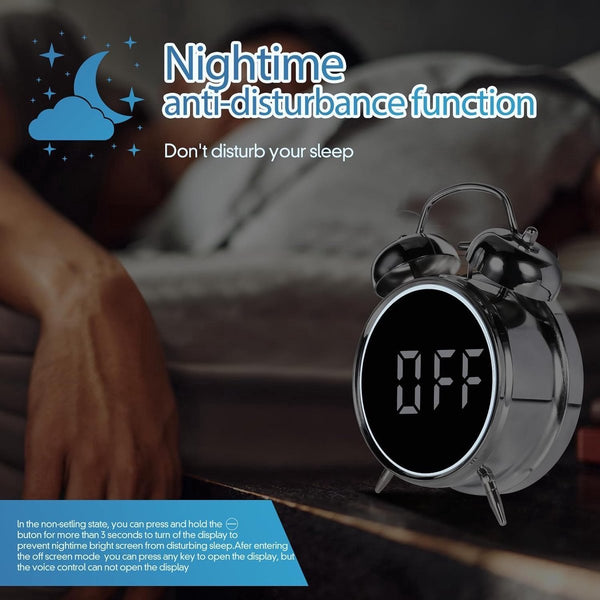 Digital Clock Led Display Bedroom Energy Efficient Black Wall Clocks