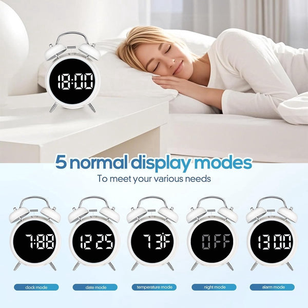 Digital Clock Led Display Bedroom Energy Efficient Black Wall Clocks