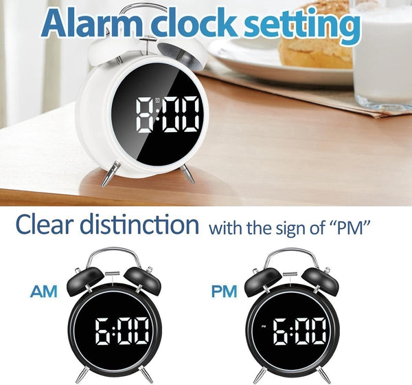 Digital Clock Led Display Bedroom Energy Efficient Black Wall Clocks
