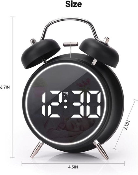 Digital Clock Led Display Bedroom Energy Efficient Black Wall Clocks