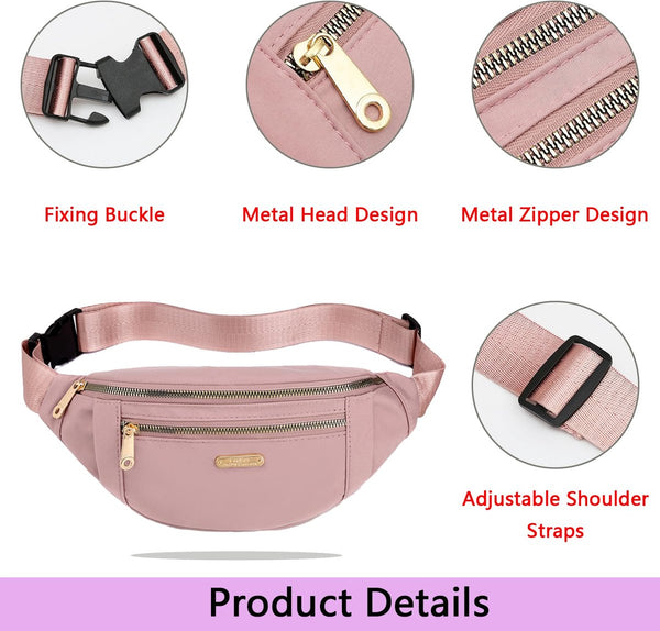 Fanny Pack Travel Wallet Money Belt Men's And Women's Outdoors Walking Sports Phone Bag Pink Fashion Favorite Travel Wallets
