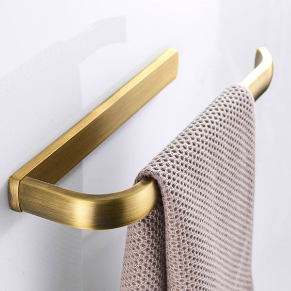 Brushed Brass Wall Mounted Towel Rail 1 Piece For Bathroom 29 Cm Accessory Towel Racks