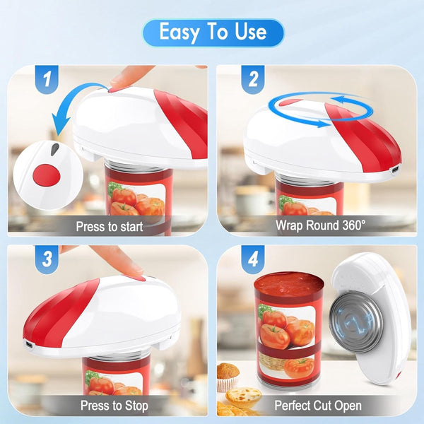 Automatic Electric Can Opener With Touch Control For All Sizes (Red) Can Openers