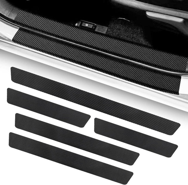 Car Door Sill Moldings Set Of 5 Universal Entry For Suvs Anti Scratch Stickers With Film Mouldings Trim