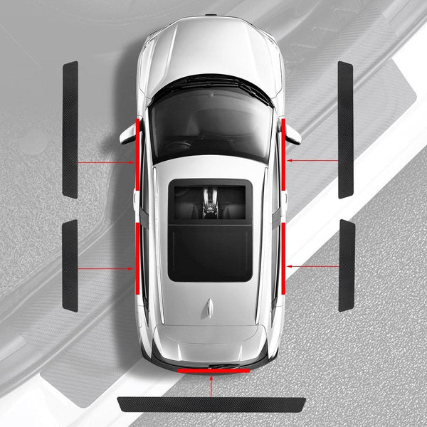 Car Door Sill Moldings Set Of 5 Universal Entry For Suvs Anti Scratch Stickers With Film Mouldings Trim