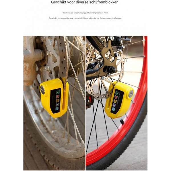 Bicycle Disc Brake Alarm Lock With Reminder Cable 7Mm Orange Locks & Security