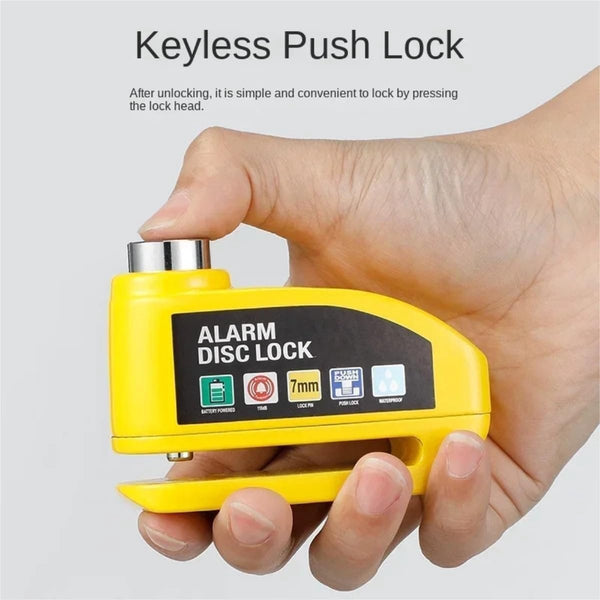 Blue 7Mm Bicycle Disc Brake Alarm Lock With Reminder Cable Locks & Security