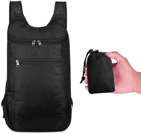 Backpack Women's Men's Foldable Hiking Personalized Outdoor Travel Bag Sports Gym Lightweight (Black ) Rucksacks