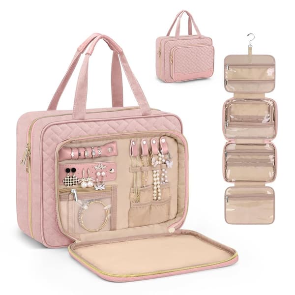 Pink Hanging Travel Toiletry Bag Large Makeup Makeup Bags & Cases