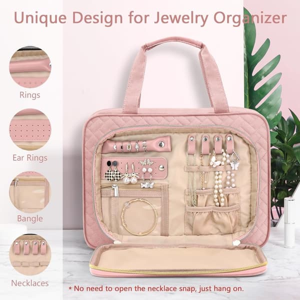 Pink Hanging Travel Toiletry Bag Large Makeup Makeup Bags & Cases