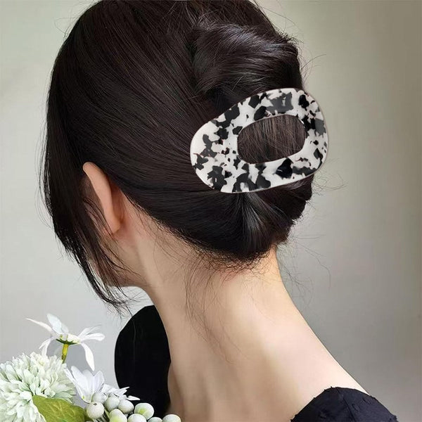 4 Piece Leopard Print Flat Hair Clips For Women Durable Acetate Hairpins Hair Accessories