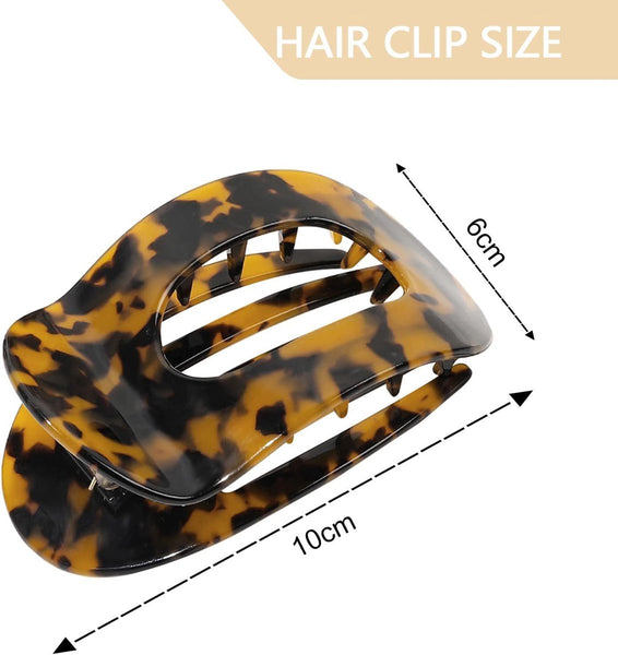 4 Piece Leopard Print Flat Hair Clips For Women Durable Acetate Hairpins Hair Accessories