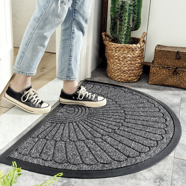 Semi Circular Rubber Doormat Outdoor/Indoor Dark Gray 60X90cm Door Mats & Floor Mats