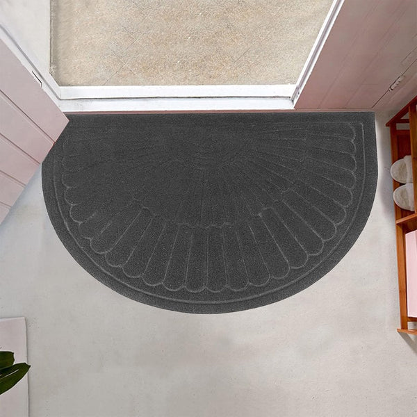 Semi Circular Rubber Doormat Outdoor/Indoor Dark Gray 60X90cm Door Mats & Floor Mats