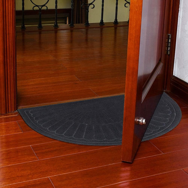 Semi Circular Rubber Doormat Outdoor/Indoor Dark Gray 60X90cm Door Mats & Floor Mats