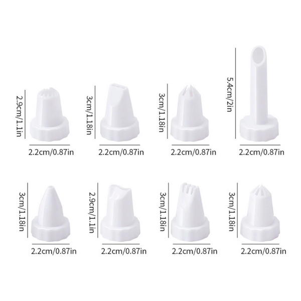 9 Piece Plastic Cake Decorating Syringe Set With 8 Piping Tips White Other Baking Accessories
