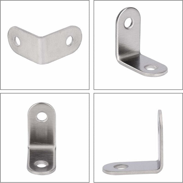 Corner Connectors 20 Pieces 30 X 16 Mm Brackets Reinforcement Angle Anchors Stainless Steel Silver L Shaped 90 Degree With Screws For Mounting Table C