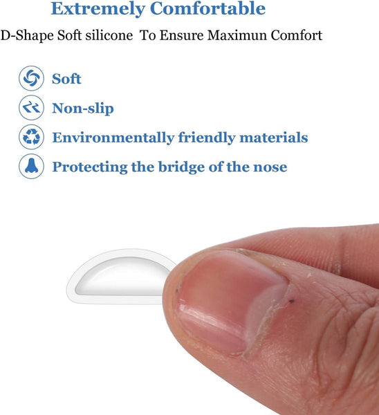 20 Pairs Silicone Anti Slip Glasses Nose Pads Transparent Self Adhesive Eyeglass Cleaning Tools & Supplies