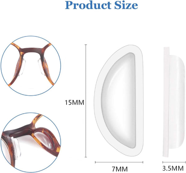 20 Pairs Silicone Anti Slip Glasses Nose Pads Transparent Self Adhesive Eyeglass Cleaning Tools & Supplies
