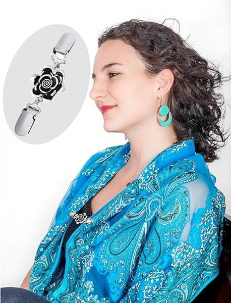 6 Pcs Cardigan Clips For Women Vintage Floral Brooch Pins Sweaters Brooches