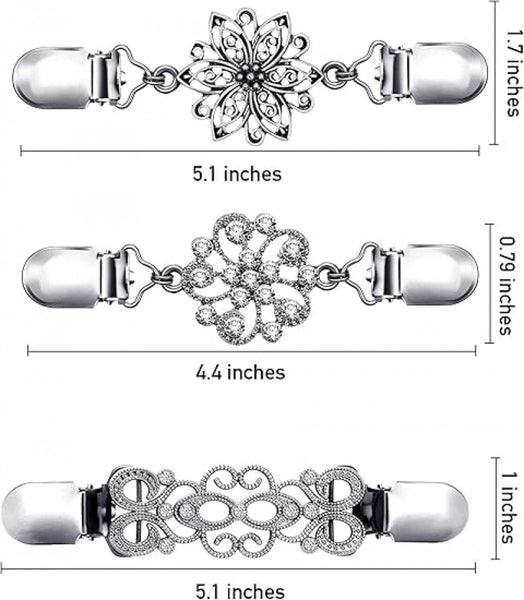 6 Pcs Cardigan Clips For Women Vintage Floral Brooch Pins Sweaters Brooches