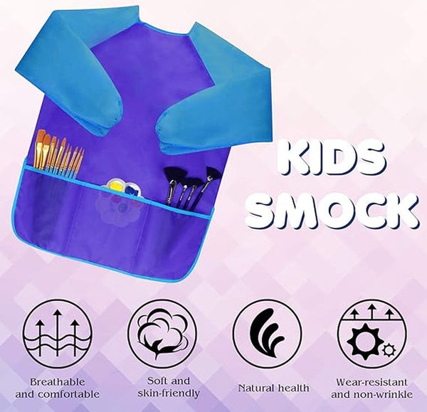 4 Pack Kids Long Sleeve Waterproof Art Smock With 3 Pockets Other Kids Crafts