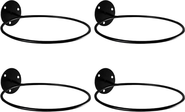 4 Piece Metal Ball Holder Wall Mount For Basketballs Footballs Volleyballs Black Ball Racks