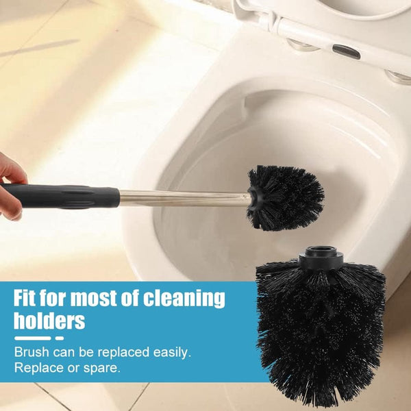 Toilet Brush Head Set 5 Pcs Universal Replacement Plastic Heads 12 Mm Thread 80 X 100 Bathroom Cleaning Accessories Black Toilet Brushes & Holders