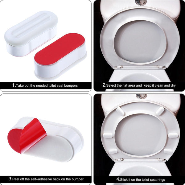 Toilet Seat Buffers 8 Pieces Extend Bidet Life Silent And Soft Closing White Self Adhesive Tpe Abs Plastic Toilet Seats
