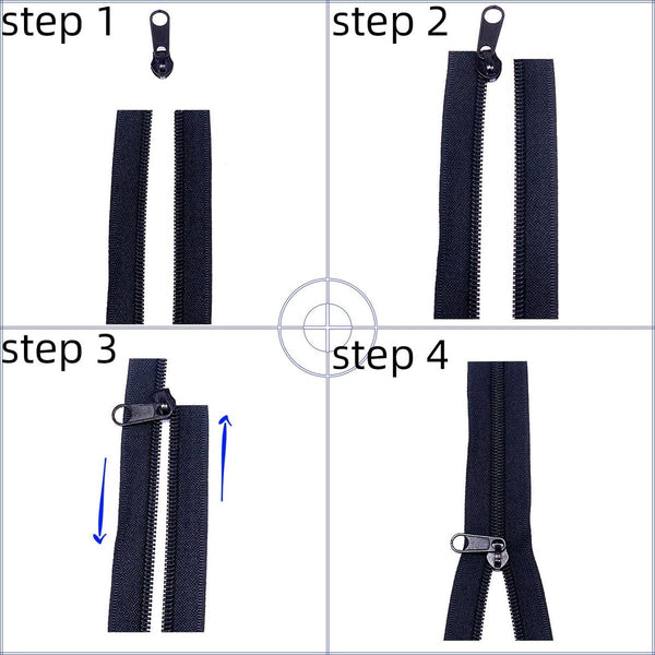 Zippers 1 Roll 20 Replacement Nylon Metal Repair Kit Suitable For Bags Clothing Bedding 10M X 2.7Cm Black Other Sewing