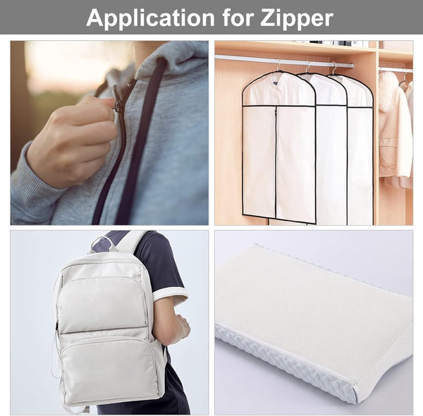 Zippers 1 Roll 20 Replacement Nylon Metal Repair Kit Suitable For Bags Clothing Bedding 10M X 2.7Cm Black Other Sewing