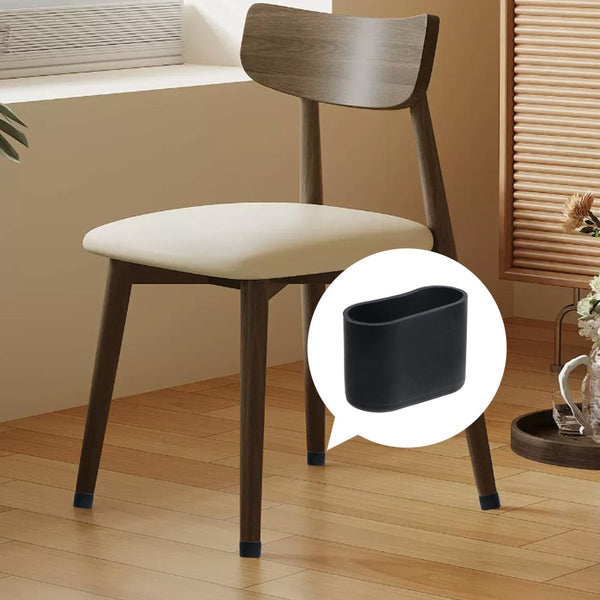 Chair Leg Caps 20 Pieces Protectors Pvc Oval Furniture Floor Suitable For Protection 16Mm X 34Mm Black Furniture Parts