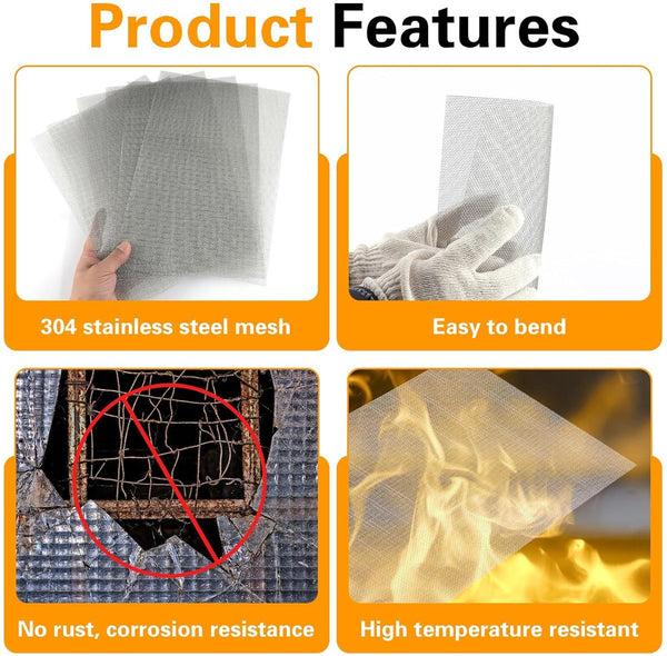6 Pack Stainless Steel Mesh 30X21cm 20 Insect & Rodent Proof Protective Garden Netting