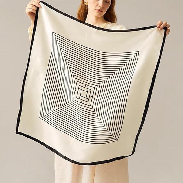 Women's Satin Silk Polyester Square Scarf Black White Fashion Stole 70X70cm Scarves & Wraps