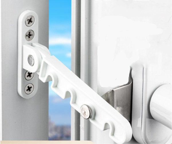 2 Pieces Holder Limiter White Stays Windows Fittings & Door Hook Plastic And Metal 10.6A1.4Cm Anti Burglary Security For Inward Opening Other Window A