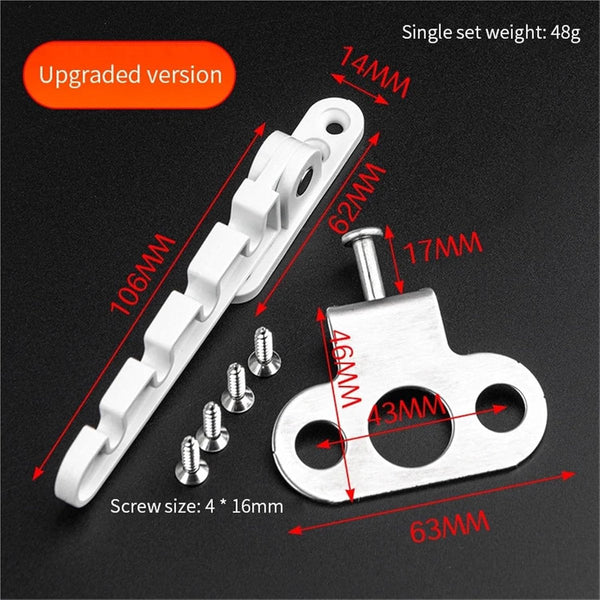 2 Pieces Holder Limiter White Stays Windows Fittings & Door Hook Plastic And Metal 10.6A1.4Cm Anti Burglary Security For Inward Opening Other Window A