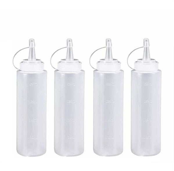 4 Pack 200Ml White Plastic Squeeze Bottles With Spout Cap Other Kitchen Gadgets