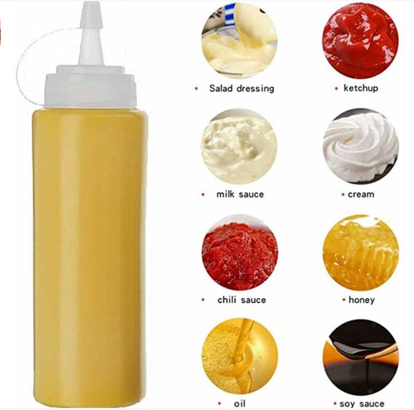 4 Pack 200Ml White Plastic Squeeze Bottles With Spout Cap Other Kitchen Gadgets