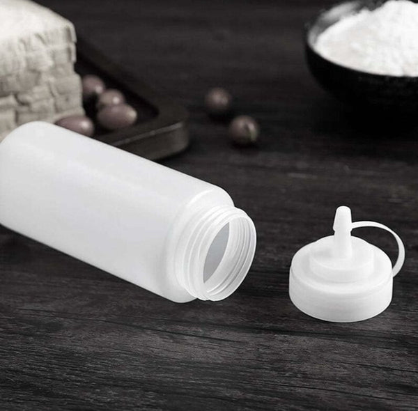 4 Pack 200Ml White Plastic Squeeze Bottles With Spout Cap Other Kitchen Gadgets