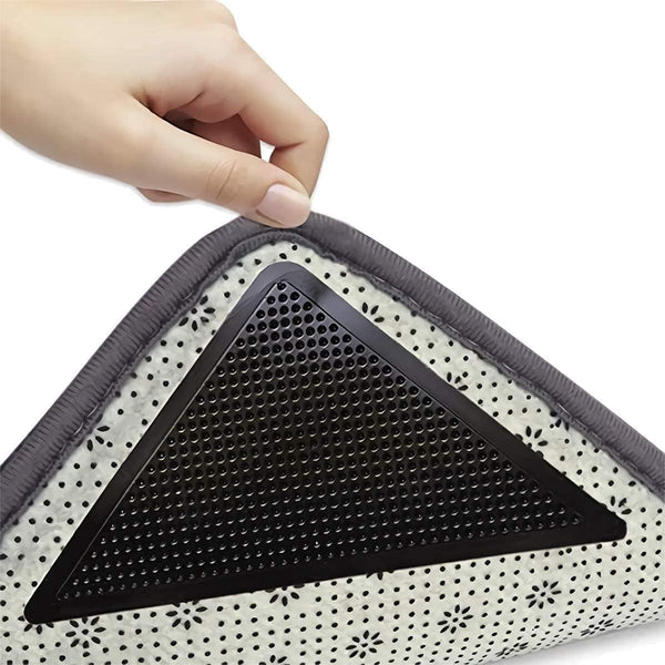 Anti Slip Corners Carpet Tape Grippers 8 Pieces Mat Rug Reusable Pads Self Adhesive Double Sided Rugs