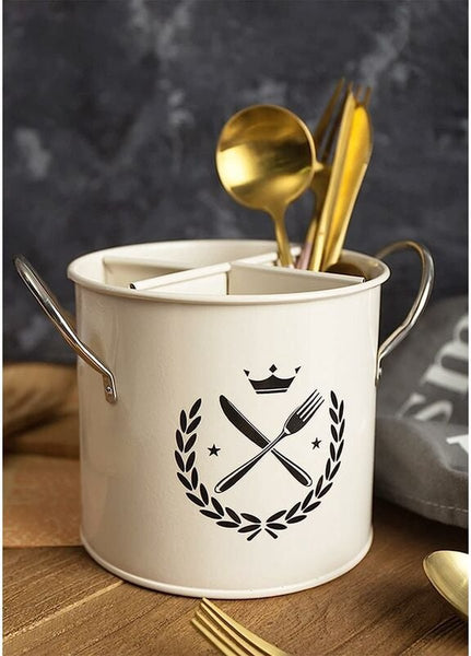 Kitchen Utensil Holder Organizer Pot Countertop 19*13.5*14Cm With Handle And Removable Divider Stainless Steel Red For Cookware Set Ladles Spatulas Mo