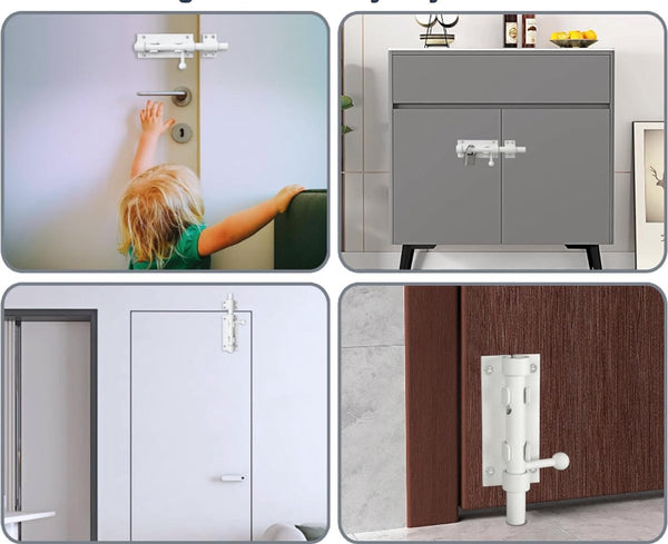 Sliding Lock Bolt Gate Door Plate 5 Inch Stainless Steel White For Shed Storage Garden House Cupboard Door Locks & Lock Mechanisms