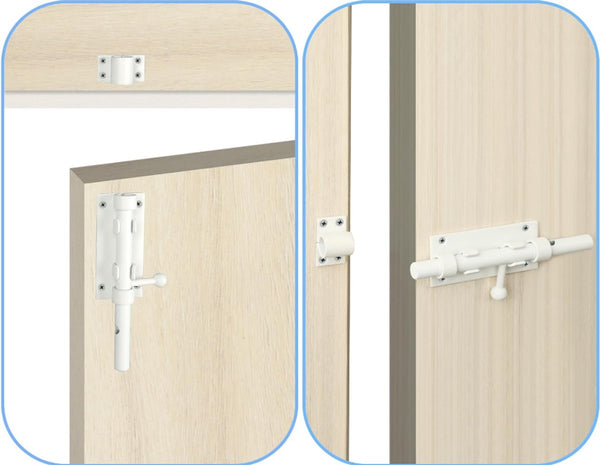 Sliding Lock Bolt Gate Door Plate 5 Inch Stainless Steel White For Shed Storage Garden House Cupboard Door Locks & Lock Mechanisms