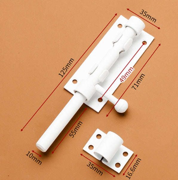 Sliding Lock Bolt Gate Door Plate 5 Inch Stainless Steel White For Shed Storage Garden House Cupboard Door Locks & Lock Mechanisms