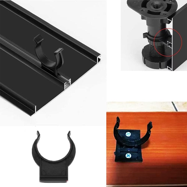 Skirting Clips Furniture Clamps Kitchen Plinth Hooks Black Plastic 10Pcs 3.9Cm Cabinet Leg Mounting Sofa Table Bed Frame Fixing Furniture Parts