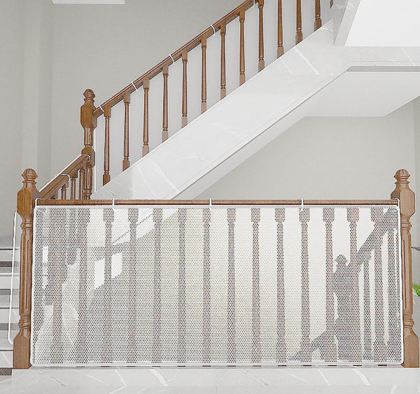 Child Safety Net Gate 300X79 Cm Stair Mesh White Roll Up Baby Adjustable For Railings Balcony Beds Safety Gates