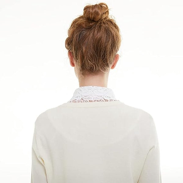 Blouse Collar Collars Loose Fake Sweater Decorative Round White Lace Detachable Floral Pattern Design Adjustable Tops
