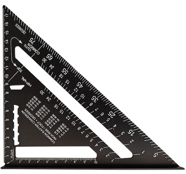 180Mm Carpenter's Angle Aluminum Ruler Triangular 45/90 Degrees Square High Precision Measuring Tool For Roofer Engineer Black Measuring Tapes & Ruler